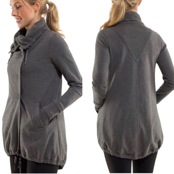 Lululemon women’s Gratitude Wrap French Terry Double Breasted Snap Front Jacket - Picture 5 of 10